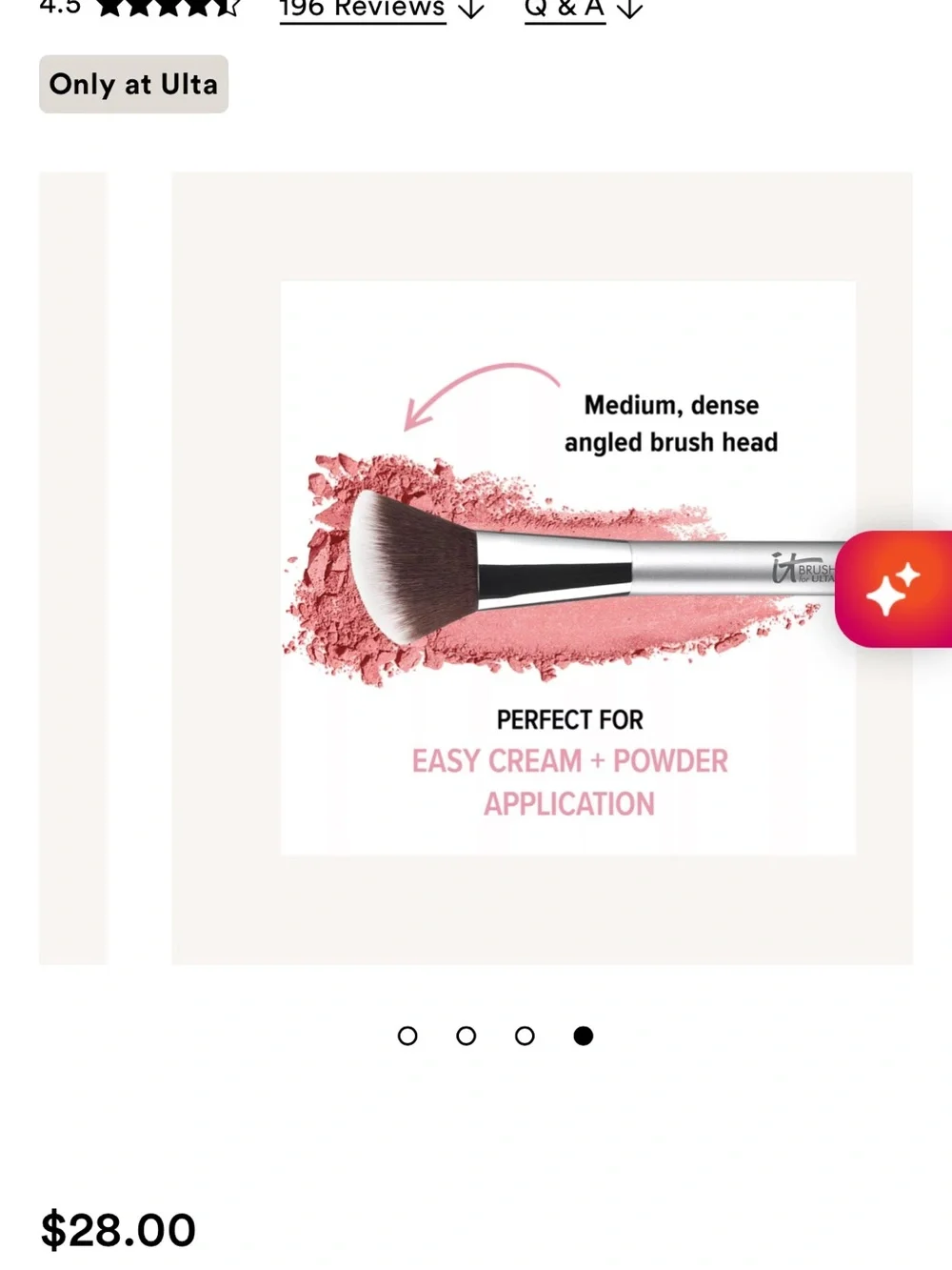 New With Tags- Powder Wand & Soft Focus Blush Brush Set - Silver, by IT for Ulta